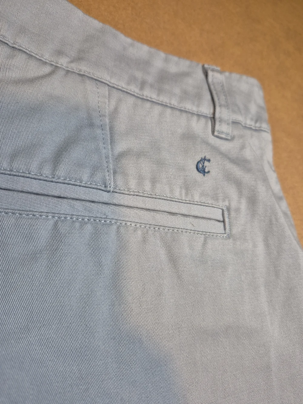 Criquet Light Blue Flat-Front Chino Shorts 4554